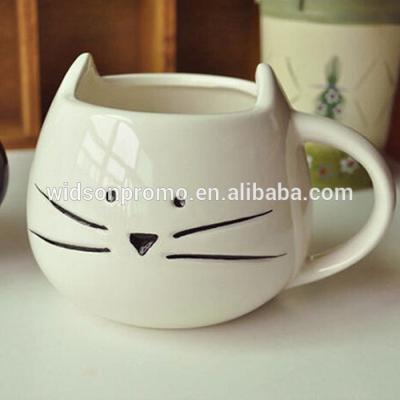 China Viable Custom Accepted Cat Design Cute Logo Ceramic Mug From China for sale