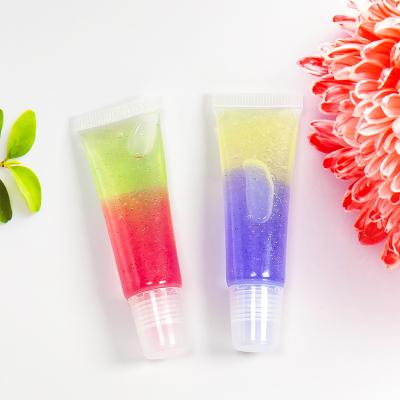 China Rainbow Lip Gloss 10g Moisturizing Double Kids Gel Glitter Waterproof Organic Lip Gloss Lip Gloss for sale