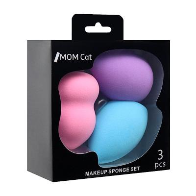 China Sponge Beauty Egg Set Water Drop Squash Non-latex Makeup Sponge Powder Puff Oblique Cut Egg for sale