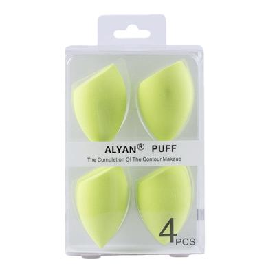 China Beauty Egg Diagonal Cut Olive Sponge 4 Pieces Set Non Puff High Quality Latex Sponge Makeup Set Of Four Pieces for sale