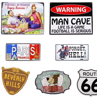 China Worldwide Wholesale Retro Decorative Garage Signs Custom Vintage Metal Tin Sign for sale