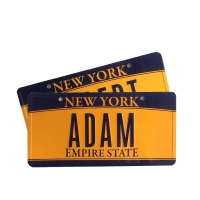 China Decoration New York Vehicle Bicycle Bike Name Car Number Metal Plate License Plate for sale