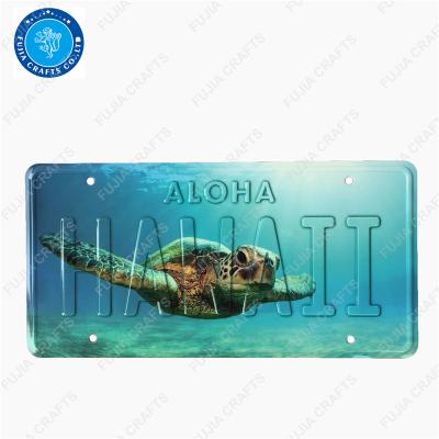 China Customer Aluminum Glossy Finish Design Promotional License Plate for sale