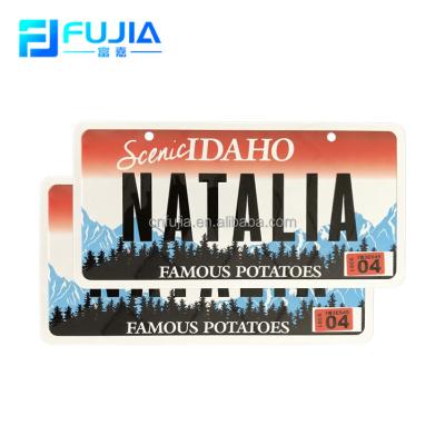 China Low MOQ Aluminum Glossy Printing Decorative License Plate , USA Not Official Used Car Plate Tin Signs for sale