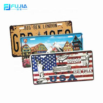 China Europe American Wholesale Home / Bar Wall Souvenir Decorative Embossed License Plates for sale