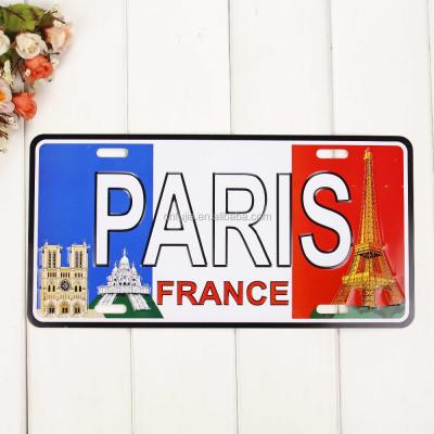 China Aluminum Custom Design Route 66 Decorative Silk Screen Printing Car Number License Plate for sale