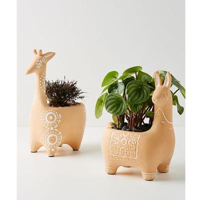 China New classic/postmodern decorative home ceramic animal alpaca form flower plant pots for sale