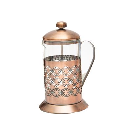 China Sustainable High Quality Gold Copper Travel Stainless Steel French Press Coffee Maker for sale