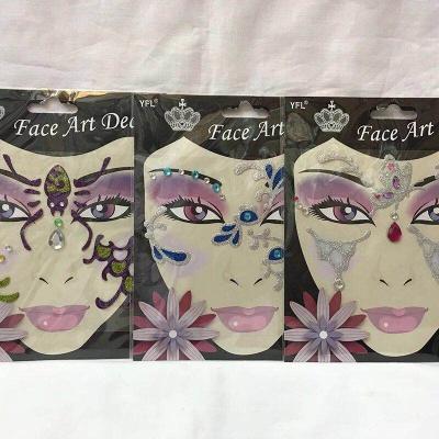 China Temporary Custom Face Makeup Jewel Gem Sticker Face Tattoo Diamond Sticker for sale