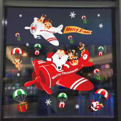 China Custom Waterproof+Eco-friendly Christmas Shop Home Decoration Reusable Electrostatic Electrostatic Windows Sticker for sale