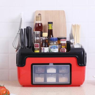 China Hot Selling European Style Multifunctional Plastic Condiment Dispenser Seaoning Box for sale