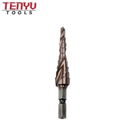 China Metric Size Metal Drilling Metric Size Spline Hex Shank Cobalt HSS Cobalt Metal Single Step Drill Bit in Plastic Box for sale