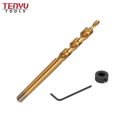 China Shank Replacement Twist Pocket Hole Step Round Wood Drill Bit with Collar and Depth Stop Wrench for Manual-Pocket Hole Systems for sale