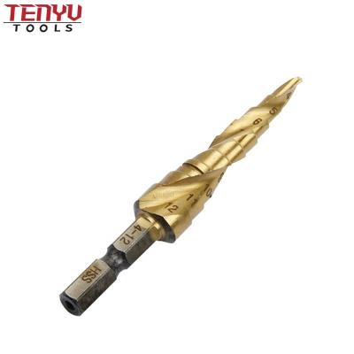 China Metric Size HSS 4241 Metal Drilling Step Up Unibit Drill Bit For Metal Drilling With Single Spline Hex Shank for sale