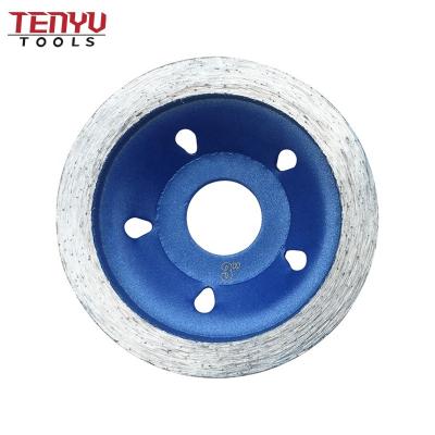 China Aluminum Heat Treatment 4 Inch Turbo Rim Diamond Cup Wheels for Ceramic Marble Tile Concrete and Stone Grinding for sale