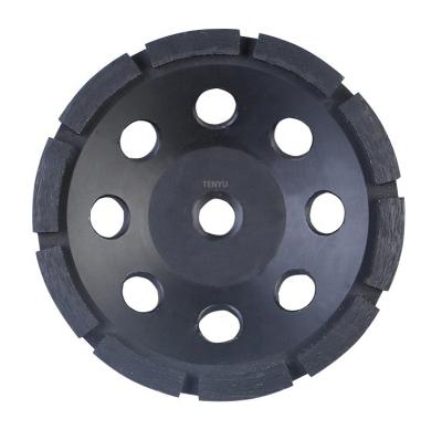 China 65Mn Single Row Diamond Grinding Disc Cup Wheel Cold Pressed For Stone Granite Marble Concrete Tile for sale