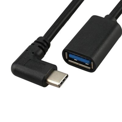 China Short Type C OTG Cable Support Function 90 Degree Angled OTG Cable USB Type C To USB 2.0 3.0 C OTY Cable for sale