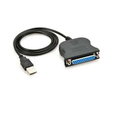 China USB 2.0 A Male To Female Female Parallel Left Printer Adapter Cable Black 25pin 25 DB Parallel Printer Cable USB 2.0 Male To DB25 1M Pin for sale