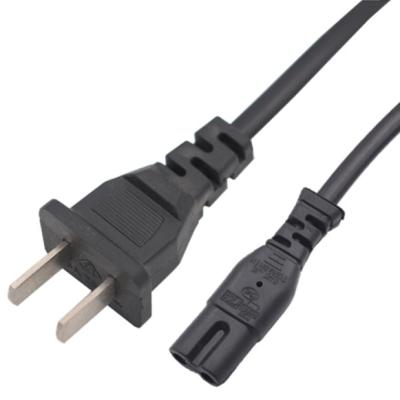 China Consumer Electronics USA Power 8 Figure Cord US 1.2m USA 2 Pin Plug In Power Cord Black for sale