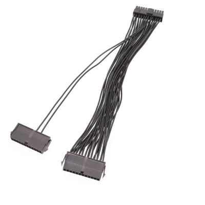 China The PSU power supply. Build 30cm Multiple Cable 24Pin To 24 (20+4) Pin Extension Dual Psu Cable For ATX Motherboard for sale