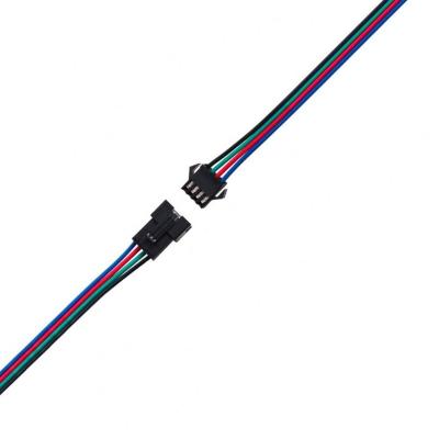 China Electronic JST SM 4 Pin Male to Female Connector Jumper Wire Cable Assembly 15cm 22AWG for sale