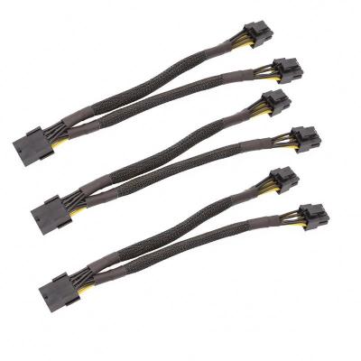 China COMPUTER Braided 8 Pin Female To Dual 8pin (6+2) Male Splitter Power Adapter Cable With 20CM Socket for sale