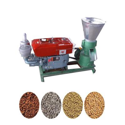 China Animal Feed Pellet Mill Machine Diesel Engine Fish Chicken Burning Capacity 150-300 Kg for sale