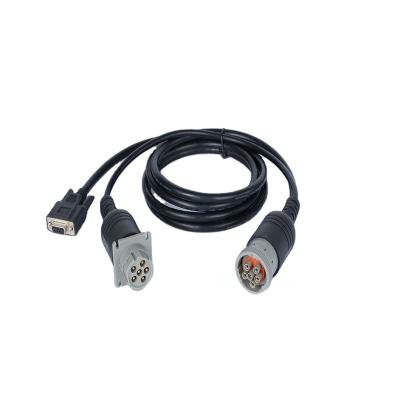 China Factory Customized Automotive Diagnostics J1708 6P Female To J1708 6P Male +DB9 Pin Female Cable for sale