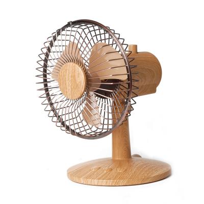 China Mini Table Fan Style DC USB Swing Small Summer Product Outdoor Rechargeable Natural Portable Electric Cooler Desk Wood Model for sale