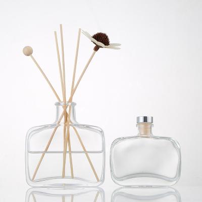 China Wholesale 330ml Cosmetic Glass Bottle Empty Flat Square Clear Perfume Bottle for sale