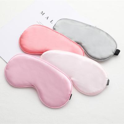 China Parride Customized Printing Logo Sleeping Eye Mask Silk Breathable Travel And Solid Color Adult Eye Mask for sale