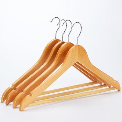 China Modern Cheap Price Coat Hanger For Hotel Antique Wooden Standard Custom Logo Clothes Hangers Wood Rack for sale