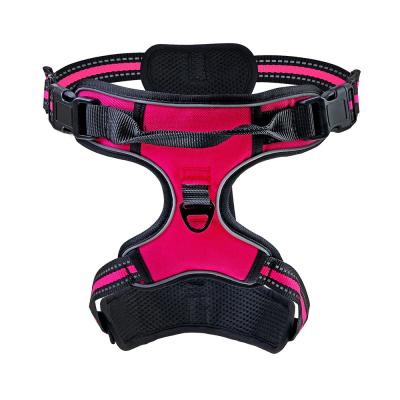 China Outdoor Pet Harness Breathable Dog Harness Reflective Pet Walking Harness Reflective Nylon Material for sale