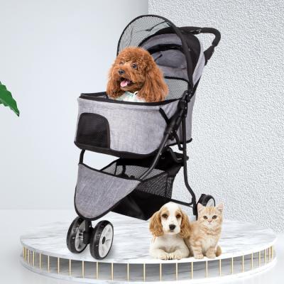 China Easy simple to fold out double pet carrier stroller pet ensures dropshipping for sale