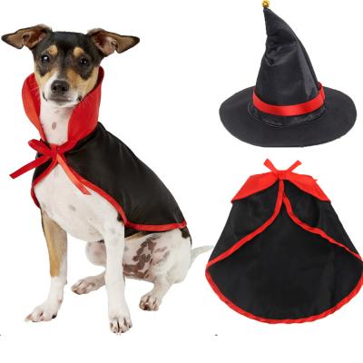 China Viable Halloween Pet Witch Winter Dress Up Animal Jackets Costume Cape Costume Coat Hat Set for sale