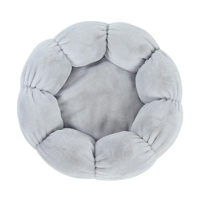 China Innovative Soft Travel Around Multipurpose Dog Cat Nest Pet Room Flower Shape Winter Waterproof Plush Warm Bed for sale