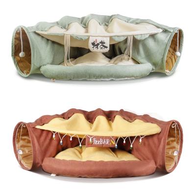 China Wholesale Durable Washable Soft Channel Interactive Pet Toy Cat Tunnel Bed Warm Comfy Beds for sale