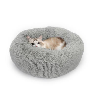 China Travel Winter Cat Nest Dog Nest Solid Round Pet Bed Warm Plush Pet Nest Medium Small Cat Bed for sale