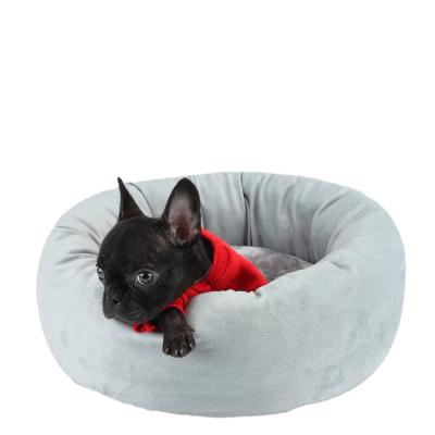 China Luxury Ultra Dismountable Donut Style Washable Cat Bed Travel Dog Warm Fluffy Pet Bed for sale