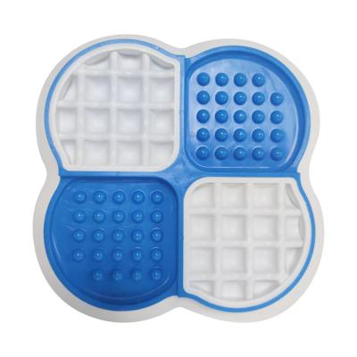 China Durable 2 in 1 Prevent Clog Bowl Silicone Suction Pet Slow Feeder Bowl Pad Dispensing Dog Lick Mat for sale