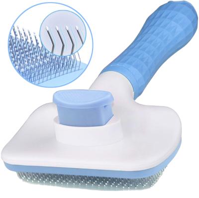 China Viable Pet Supplies Pet Grooming Massaging Pet Grooming Tool Self Cleaning Slicker Cat Dog Brush for sale