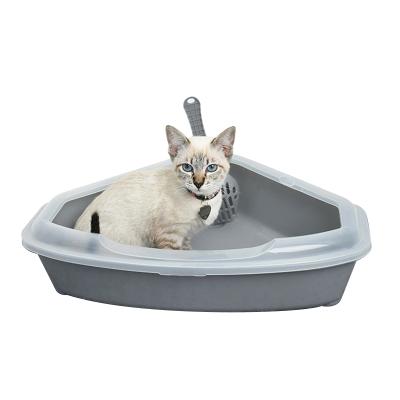 China Sustainable Pet Supplier PP Pet Toilet House Eco-Friendly Plastic Sand Cat Litter Box for sale