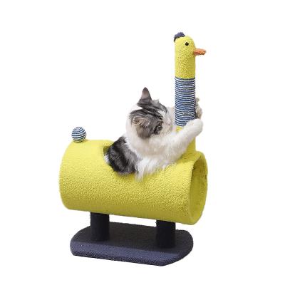 China Cat Climbing Frame Nest Tree Pet Scratcher Post Wooden Sisal Shelf Viable Claw Grinding Toy for sale