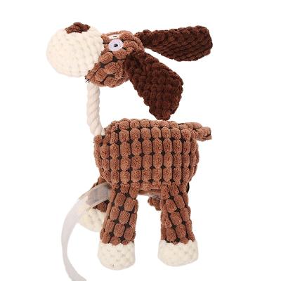 China Sustainable Hot Sale Pet Supplies Durable Donkey Dog Toys Train Interactive Rope Plush Dog Toy for sale