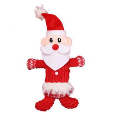 China Sustainable High Quality Factory Plush Christmas Custom Dog Toys Santa Dog Chew Toys For Dog for sale