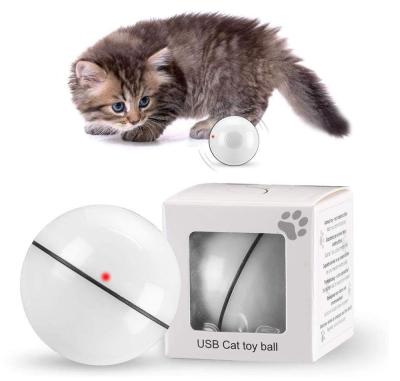 China Sustainable Automatic Rolling Pet Led Glow Smart USB Charging Cat Rolling Toys Electric Ball for sale