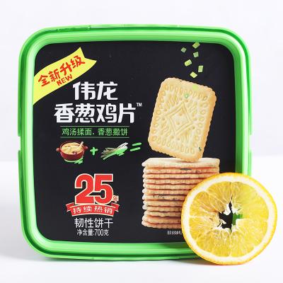 China Weilong Low-CARB Chive Biscuits Export Explosion Biscuit Low Fat Snack for sale