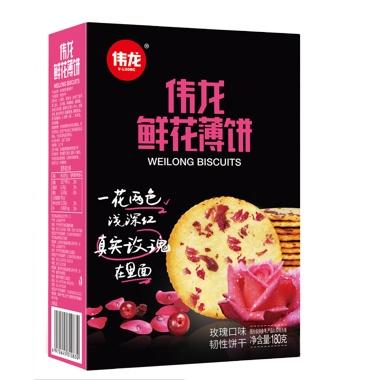 Cina Rose Flavor Biscuit Flower Cake Normal Wholesale Sweet Cookies in vendita