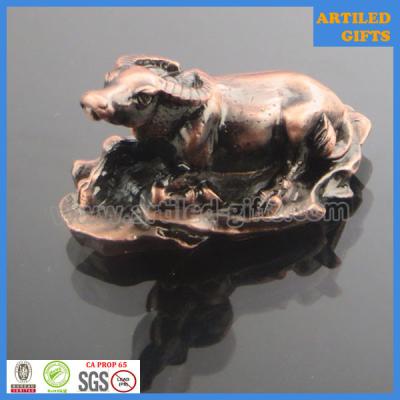 China Antique 3D die casting zinc alloy metal crafts Chinese Zodiac of Ox for sale