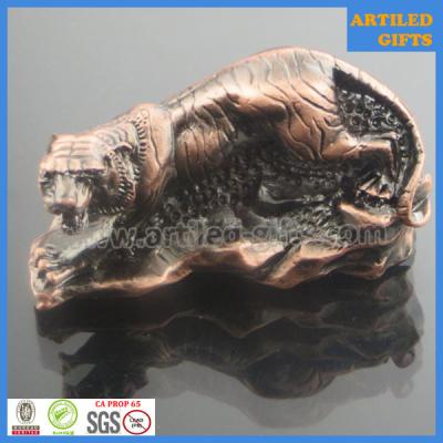 China Antique gold 3D zinc alloy Chinese Zodiac of Tiger metal crafts for sale